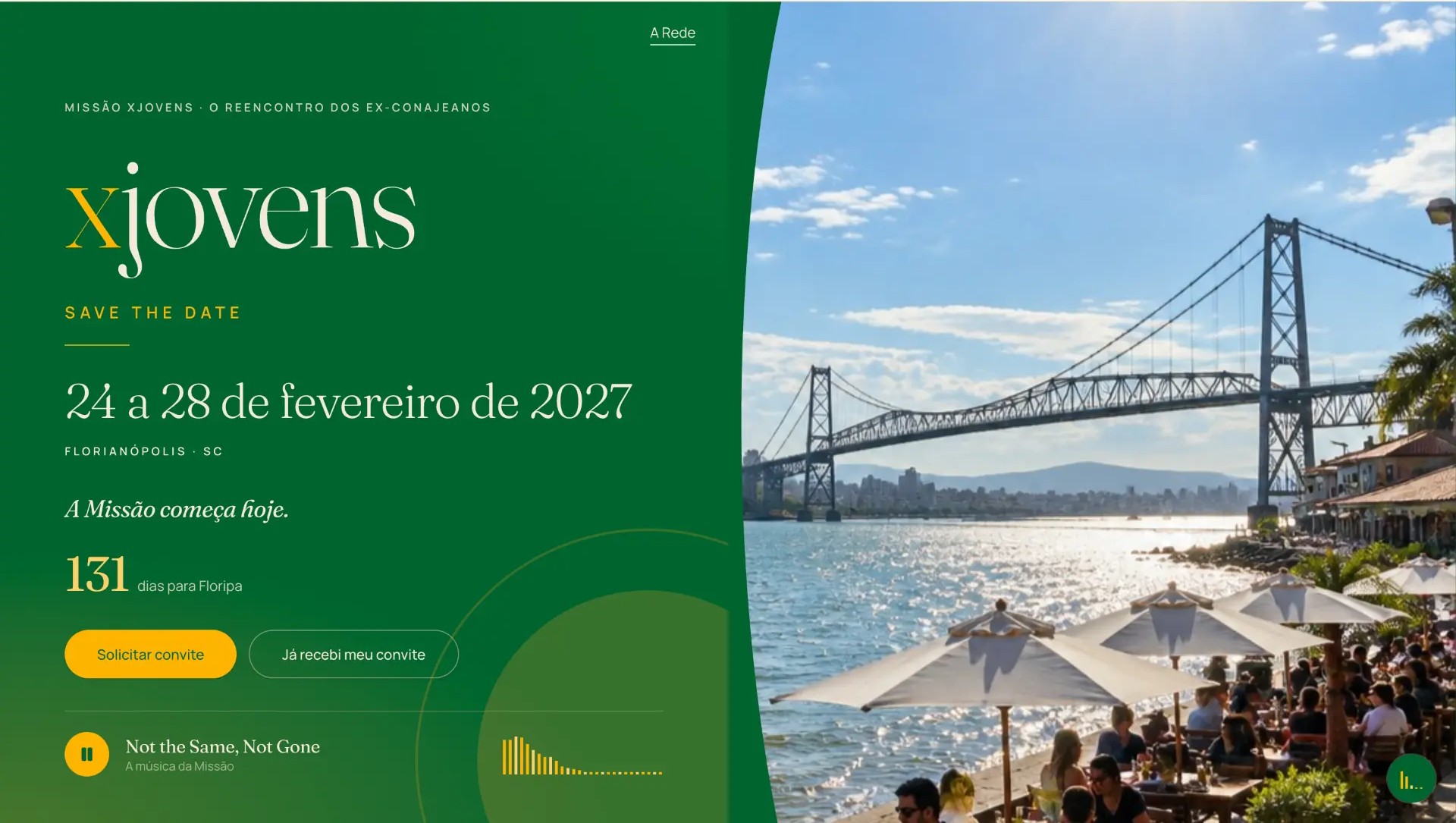 Tela inicial do app Missão xjovens